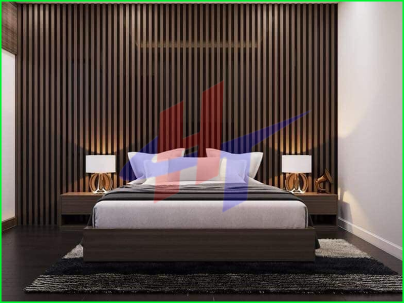 Lam gỗ nhựa trang trí vách phòng ngủ